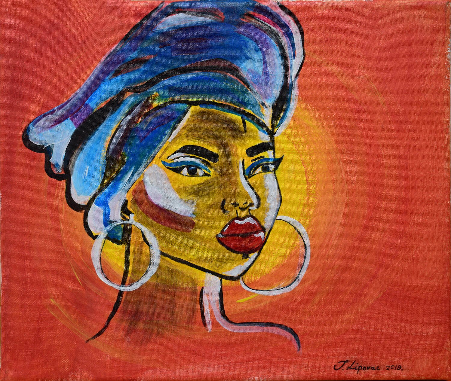 African Beauty Painting - Jovana Lipovac Art